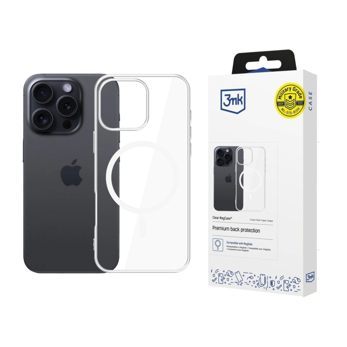 3mk Clear MagCase Dėklas Apple iPhone 16 Pro - Permatomas 3mk Clear MagCase Dėklas Apple iPhone 16 Pro - Permatomas