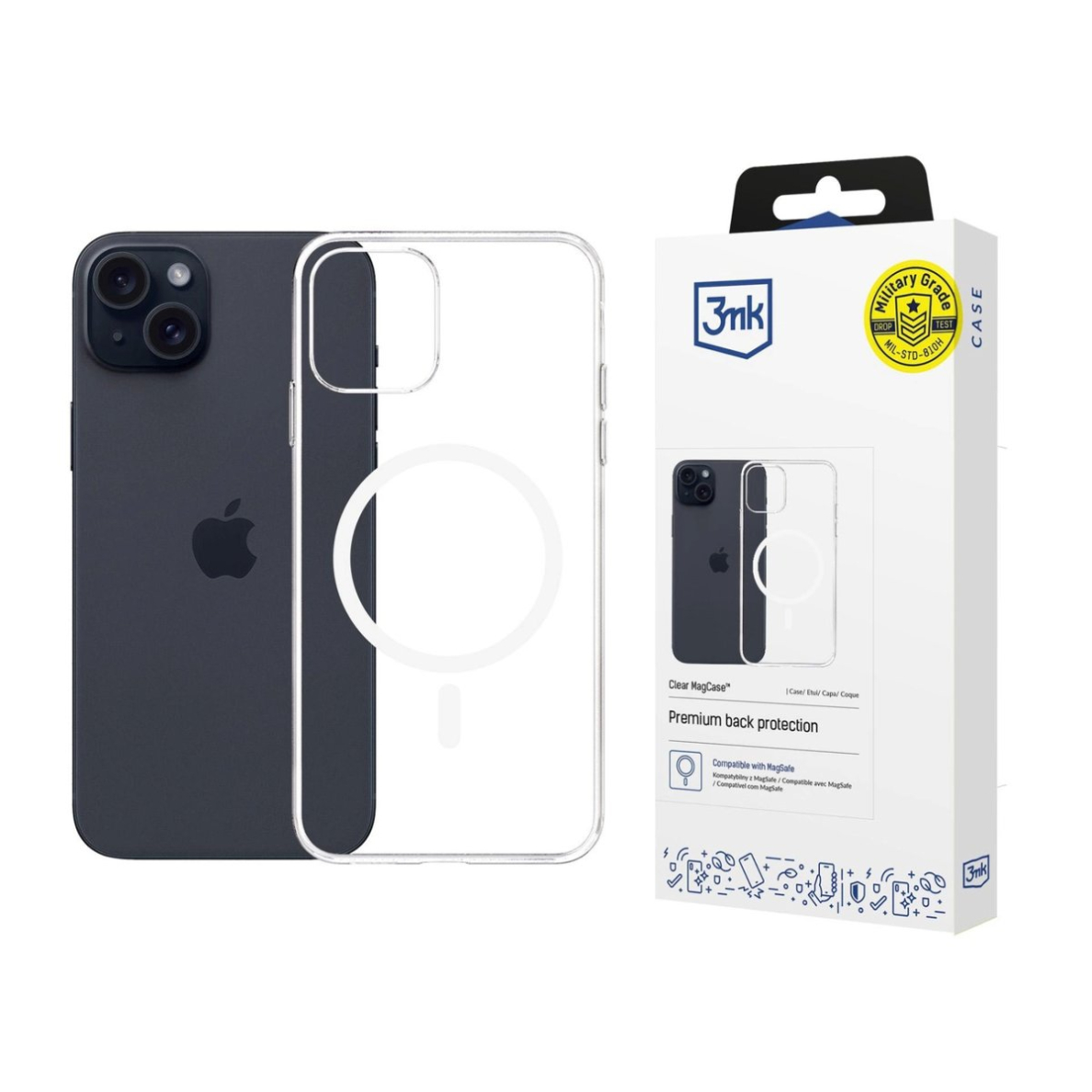 Dėklas 3mk Clear MagCase Apple iPhone 15 - Permatomas