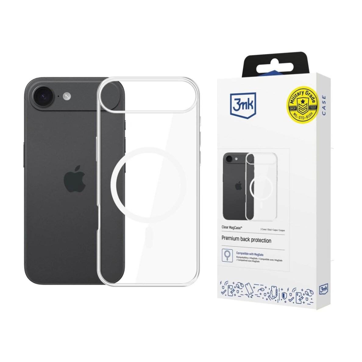 iPhone 17 Air 3mk Clear MagCase dėklas – skaidrus