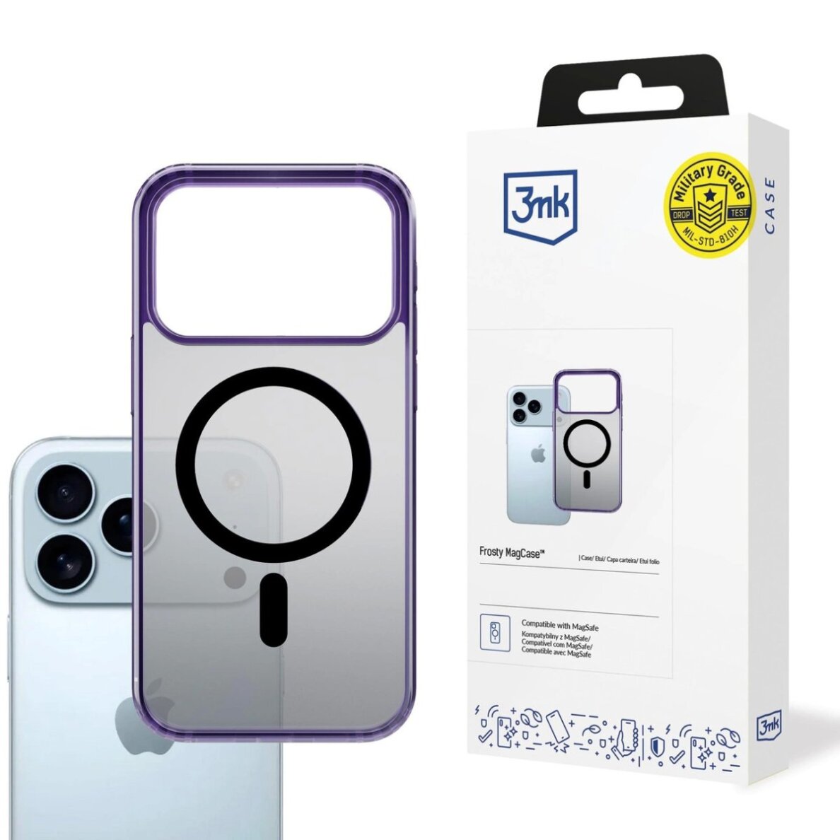 iPhone 17 Pro 3mk Frosty MagCase dėklas – violetinis iPhone 17 Pro 3mk Frosty MagCase dėklas – violetinis