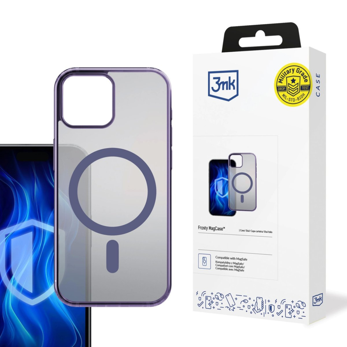 3mk Frosty MagCase Violetinis Dėklas Apple iPhone 15 - Violetinis 3mk Frosty MagCase Violetinis Dėklas Apple iPhone 15 - Violetinis