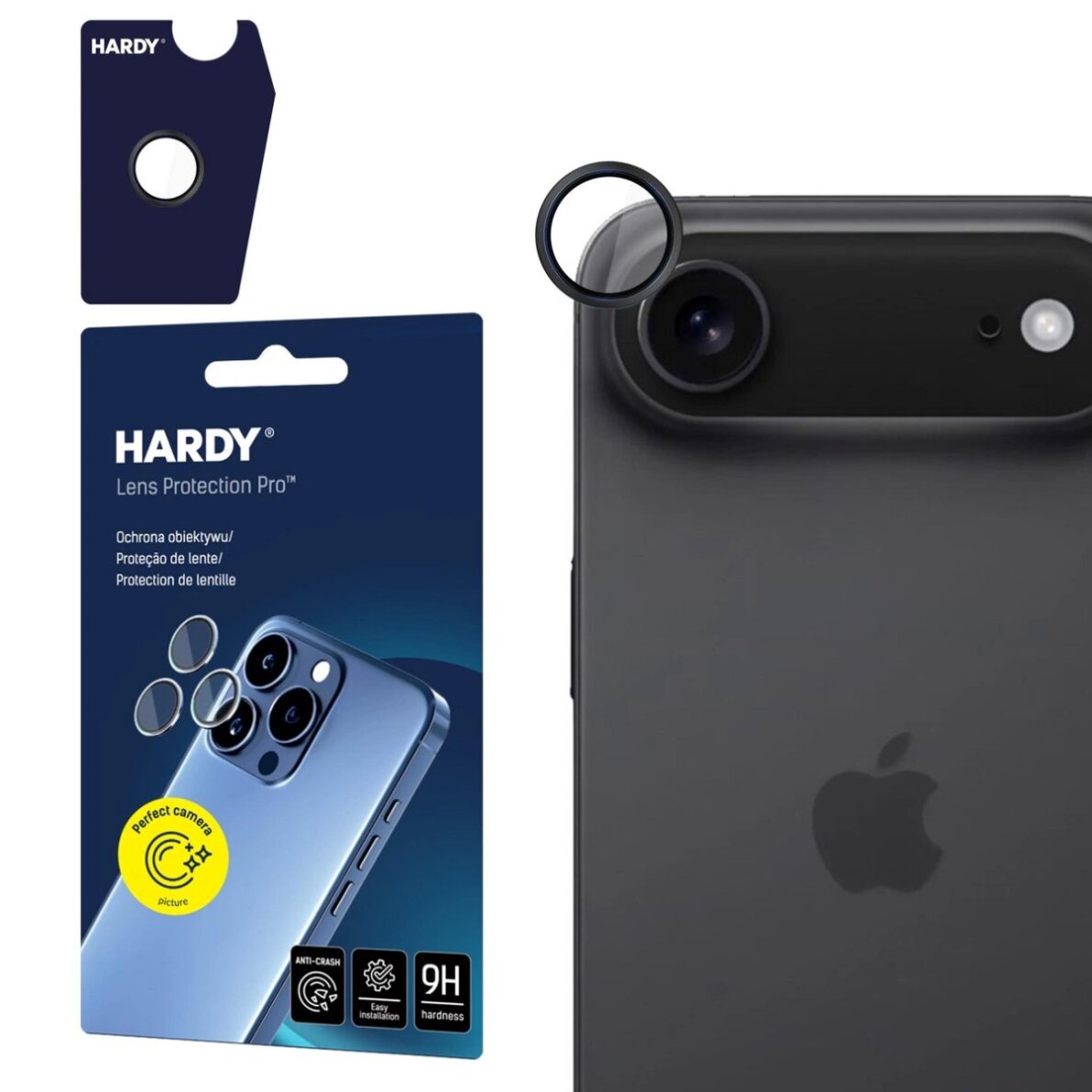 iPhone 17 Air 3mk HARDY Lens Protection Pro kameros stiklas – juodas