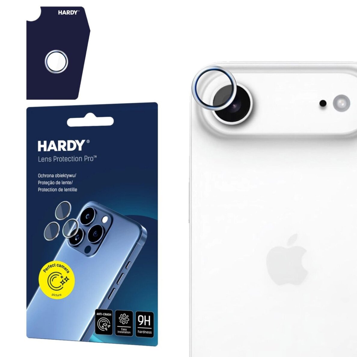 iPhone 17 Air 3mk HARDY Lens Protection Pro kameros stiklas – sidabrinis