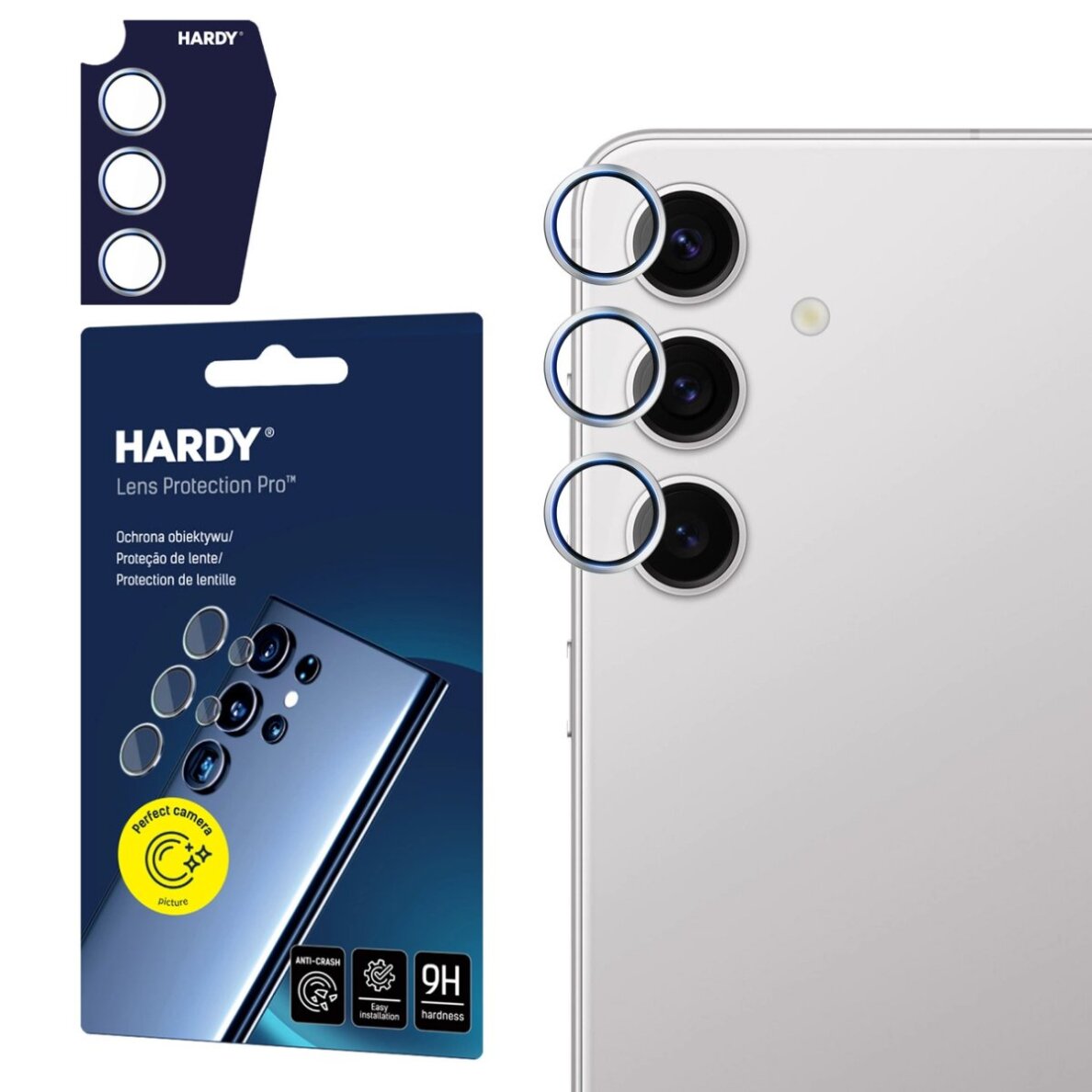 Samsung Galaxy S24+ 3mk HARDY Lens Protection Pro kameros stiklas – pilkas