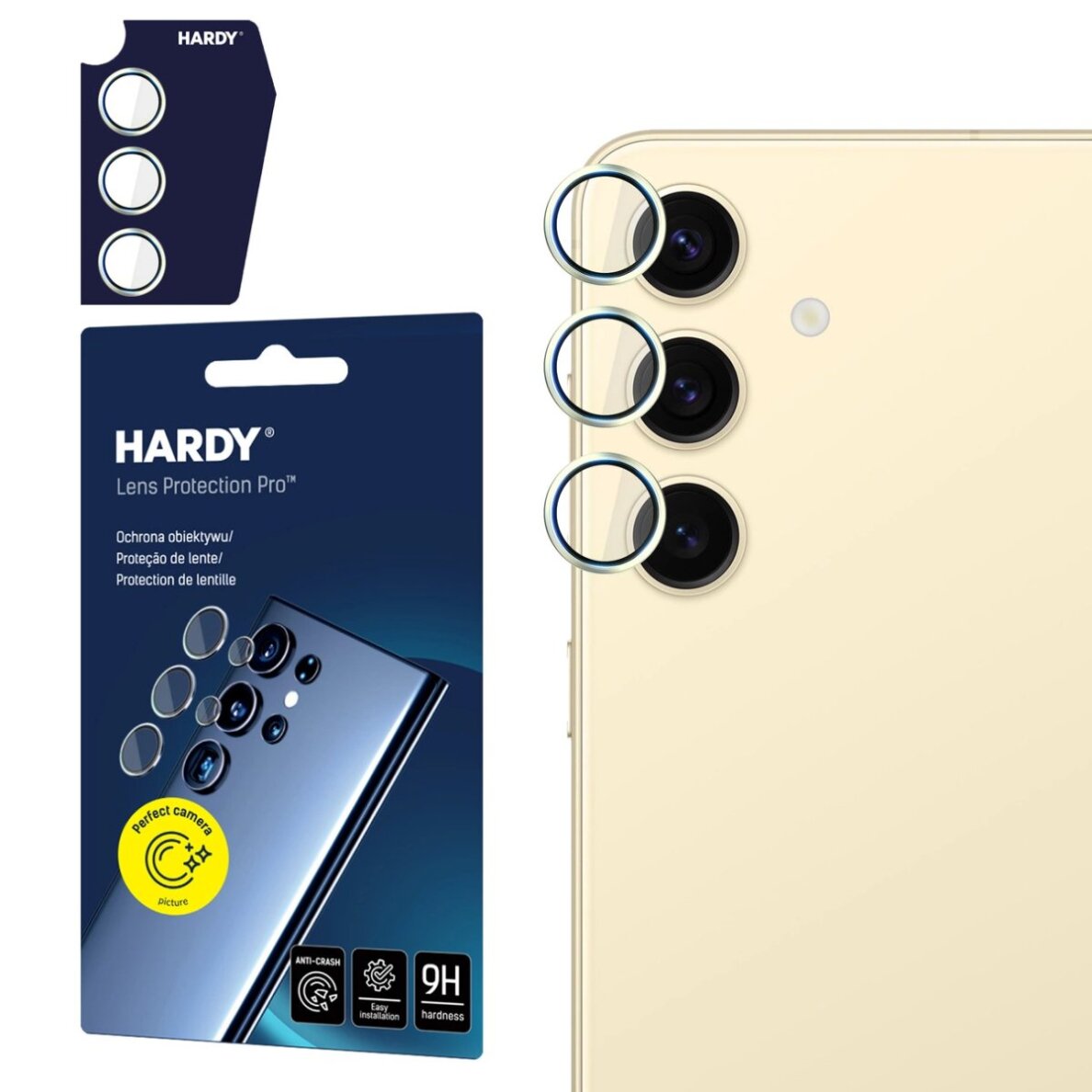Samsung Galaxy S24 3mk HARDY Lens Protection Pro kameros stiklas – geltonas