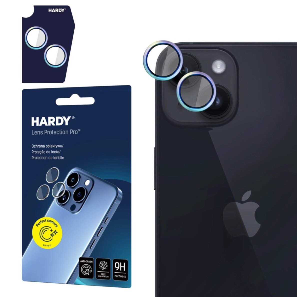 iPhone 15 / 15 Plus 3mk HARDY Lens Protection Pro kameros stiklas – įvairiaspalvis iPhone 15 / 15 Plus 3mk HARDY Lens Protection Pro kameros stiklas – įvairiaspalvis