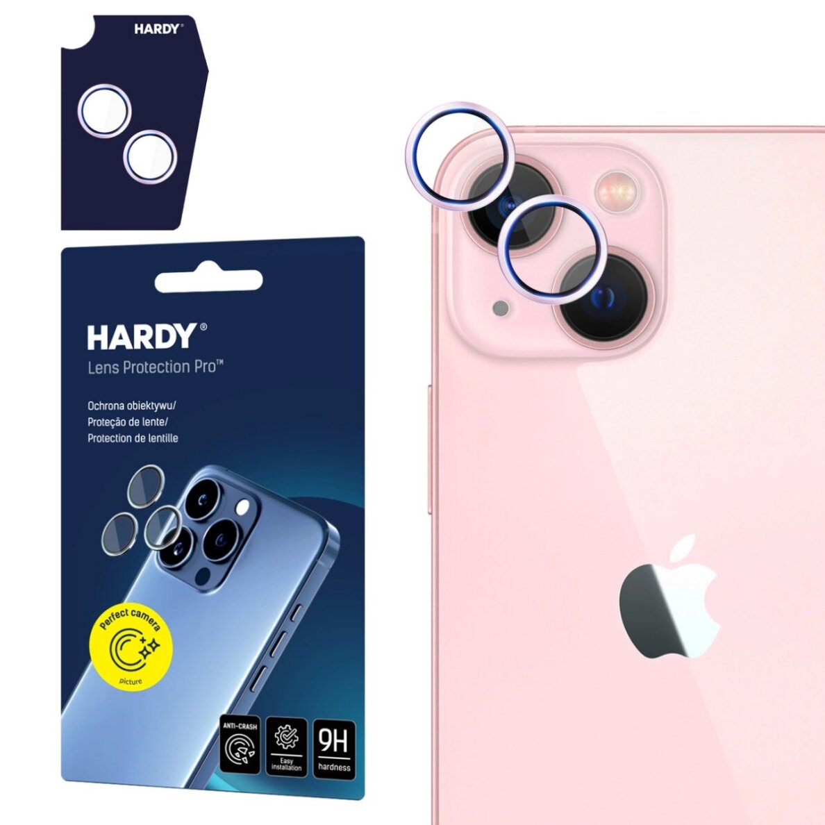 iPhone 15 / 15 Plus 3mk HARDY Lens Protection Pro kameros stiklas – rožinis iPhone 15 / 15 Plus 3mk HARDY Lens Protection Pro kameros stiklas – rožinis