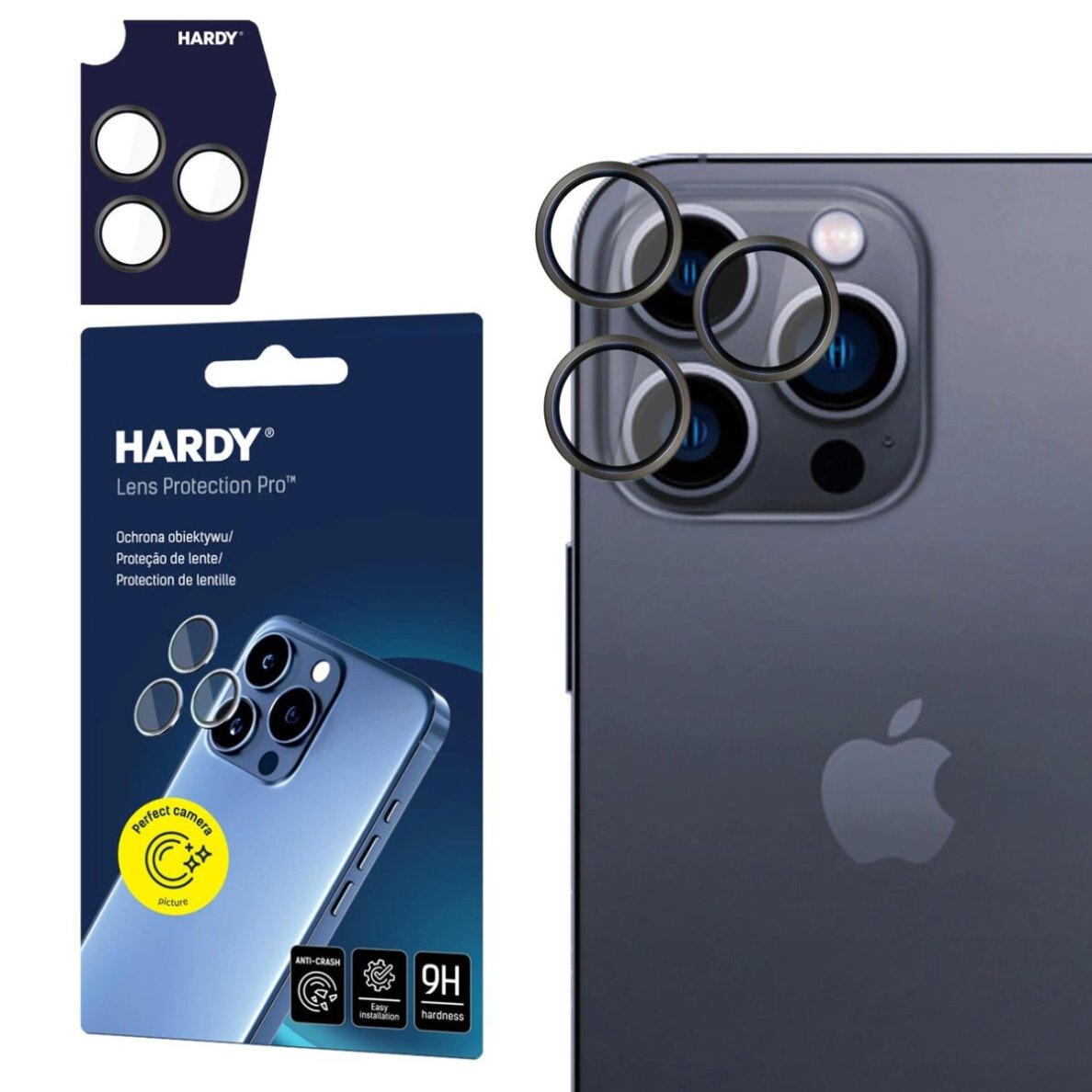 iPhone 16 Pro / 16 Pro Max 3mk HARDY Lens Protection Pro kameros stiklas – pilkas iPhone 16 Pro / 16 Pro Max 3mk HARDY Lens Protection Pro kameros stiklas – pilkas