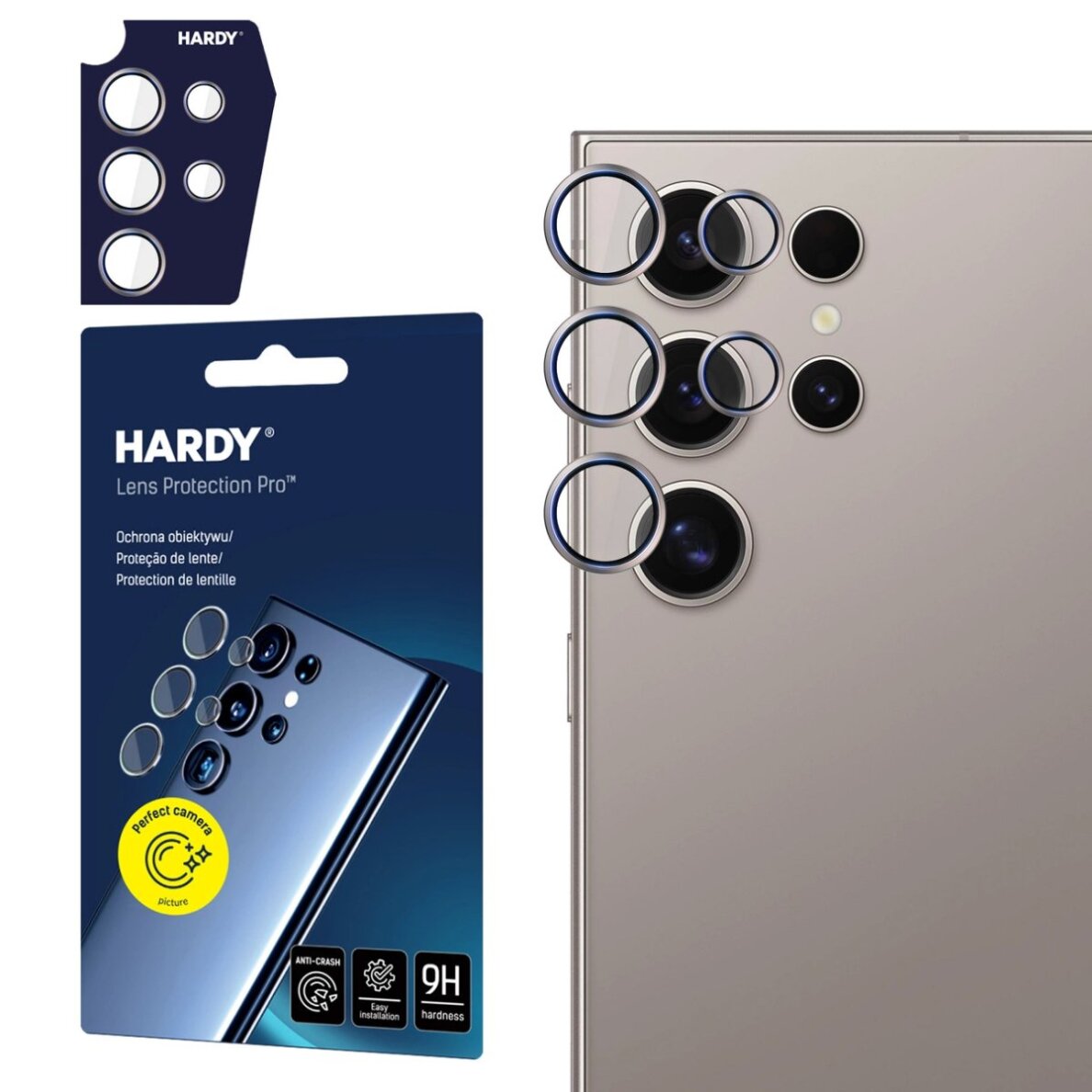 Samsung Galaxy S24 Ultra 3mk HARDY Lens Protection Pro kameros stiklas – pilkas