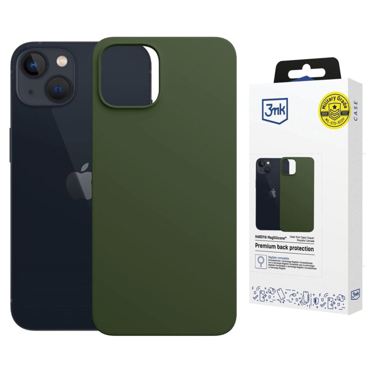 iPhone 15 dėklas 3mk Hardy MagSilicone – žalias iPhone 15 dėklas 3mk Hardy MagSilicone – žalias