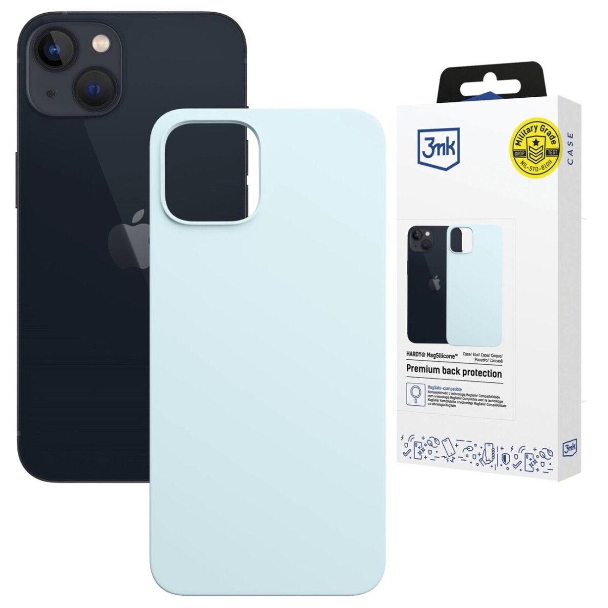 iPhone 15 Plus dėklas 3mk Hardy MagSilicone – mėlynas