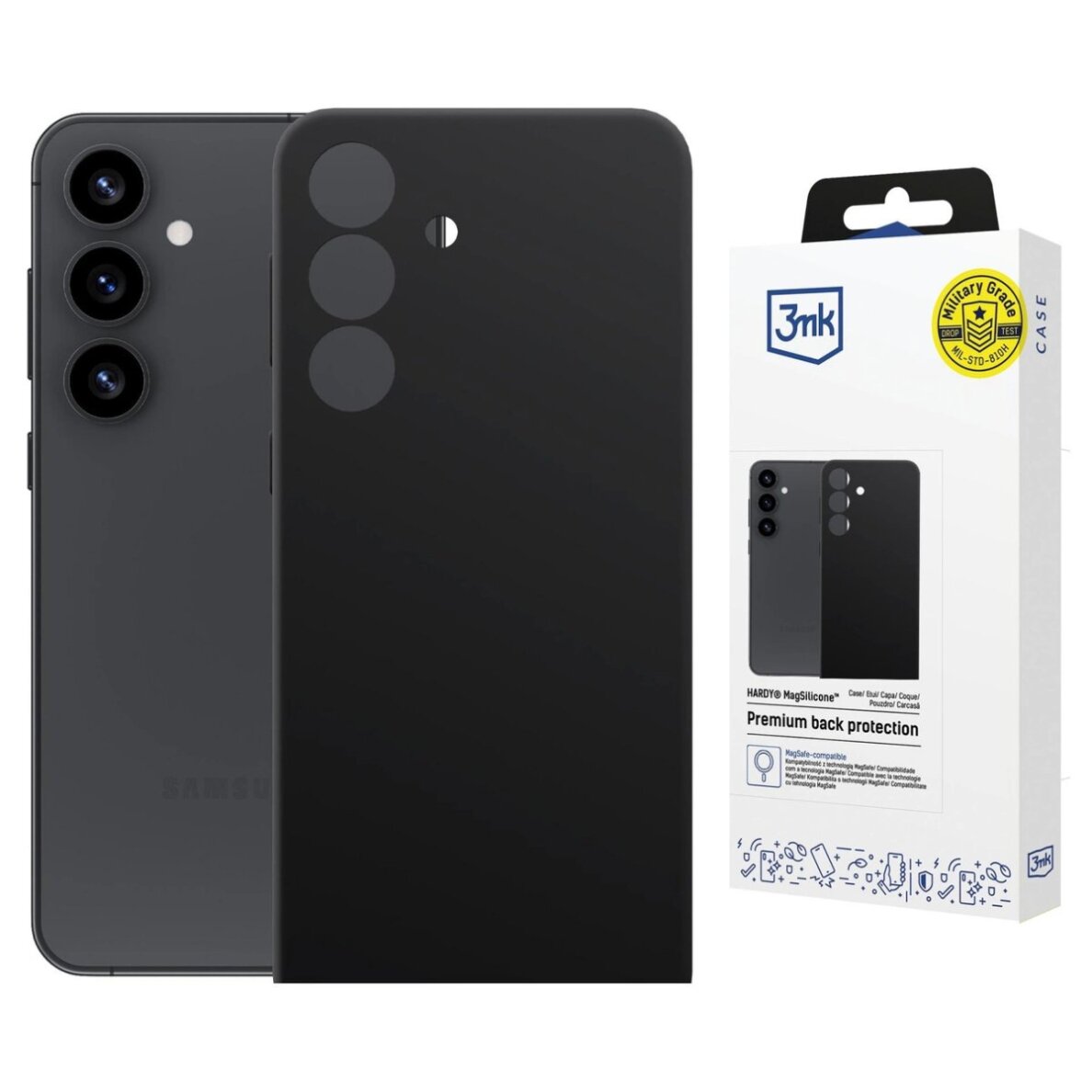 Samsung Galaxy S24 3mk Hardy MagSilicone dėklas – juodas Samsung Galaxy S24 3mk Hardy MagSilicone dėklas – juodas