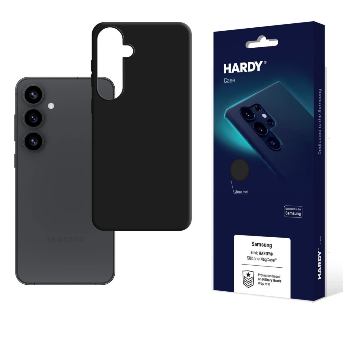 Samsung Galaxy S25+ dėklas 3mk Hardy MagSilicone – juodas Samsung Galaxy S25+ dėklas 3mk Hardy MagSilicone – juodas