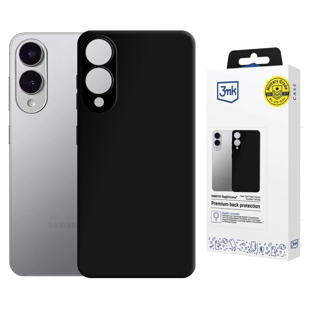 Samsung Galaxy S25 Edge dėklas 3mk Hardy MagSilicone – juodas Samsung Galaxy S25 Edge dėklas 3mk Hardy MagSilicone – juodas