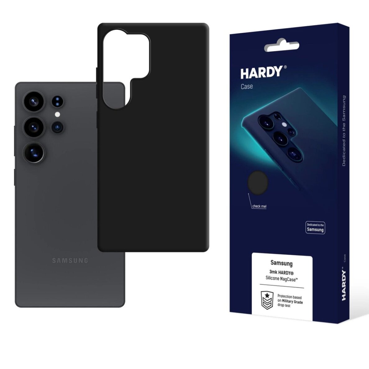 Samsung Galaxy S25 Ultra 3mk Hardy MagSilicone dėklas su MagSafe – juodas