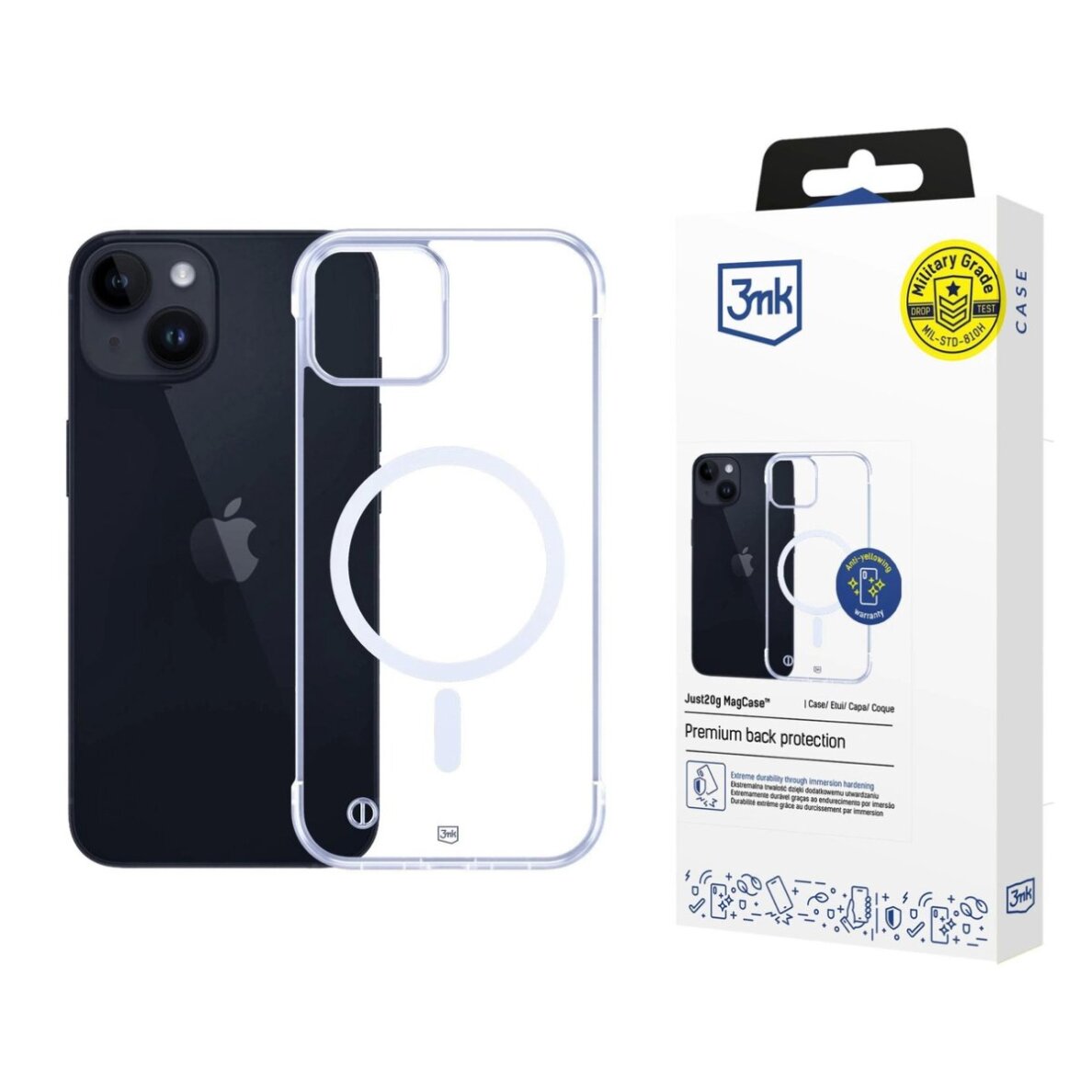 iPhone 14 Plus dėklas 3mk Just20g MagCase – skaidrus
