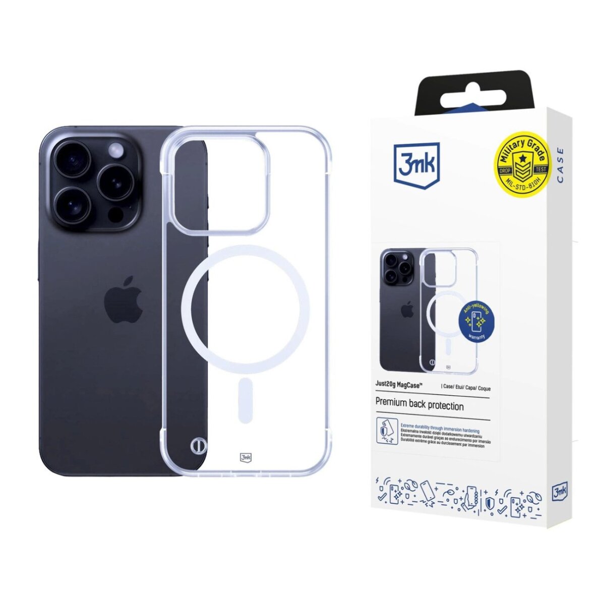 iPhone 14 Pro dėklas 3mk Just20g MagCase – skaidrus