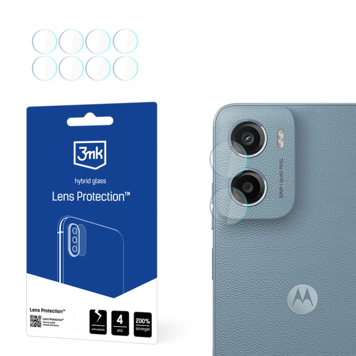 3mk Lens Protection hibridinis kameros lęšio stiklas skirtas Motorola Moto E15 3mk Lens Protection hibridinis kameros lęšio stiklas skirtas Motorola Moto E15