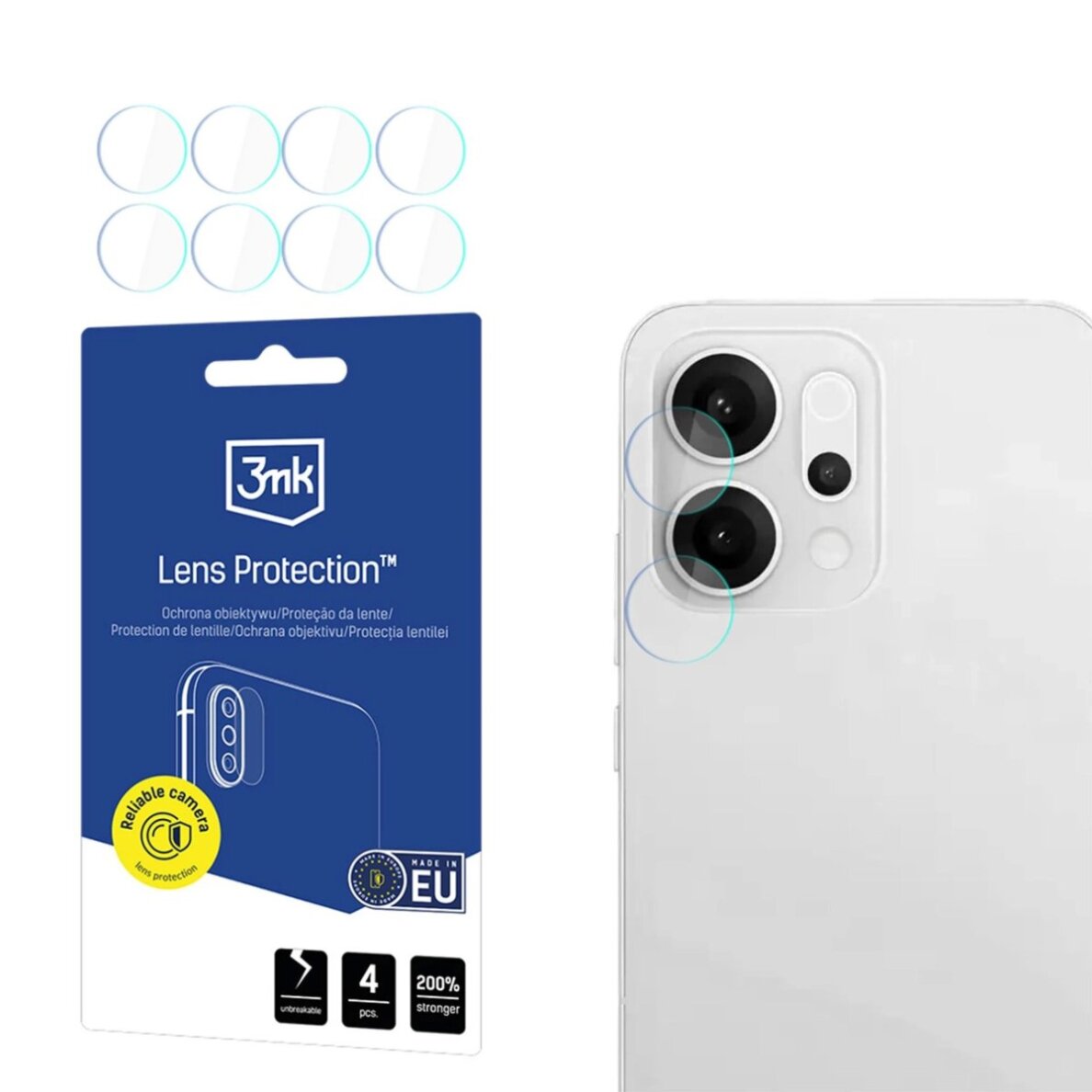 Oppo Reno 14 3mk Lens Protection hibridinis kameros stiklas Oppo Reno 14 3mk Lens Protection hibridinis kameros stiklas