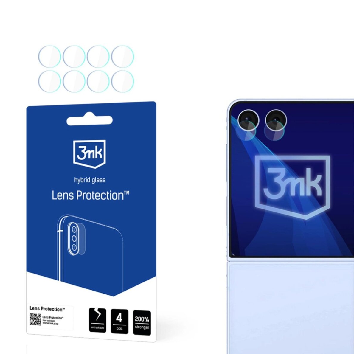 Samsung Galaxy Z Flip 7 3mk Lens Protection hibridinis kameros stiklas Samsung Galaxy Z Flip 7 3mk Lens Protection hibridinis kameros stiklas