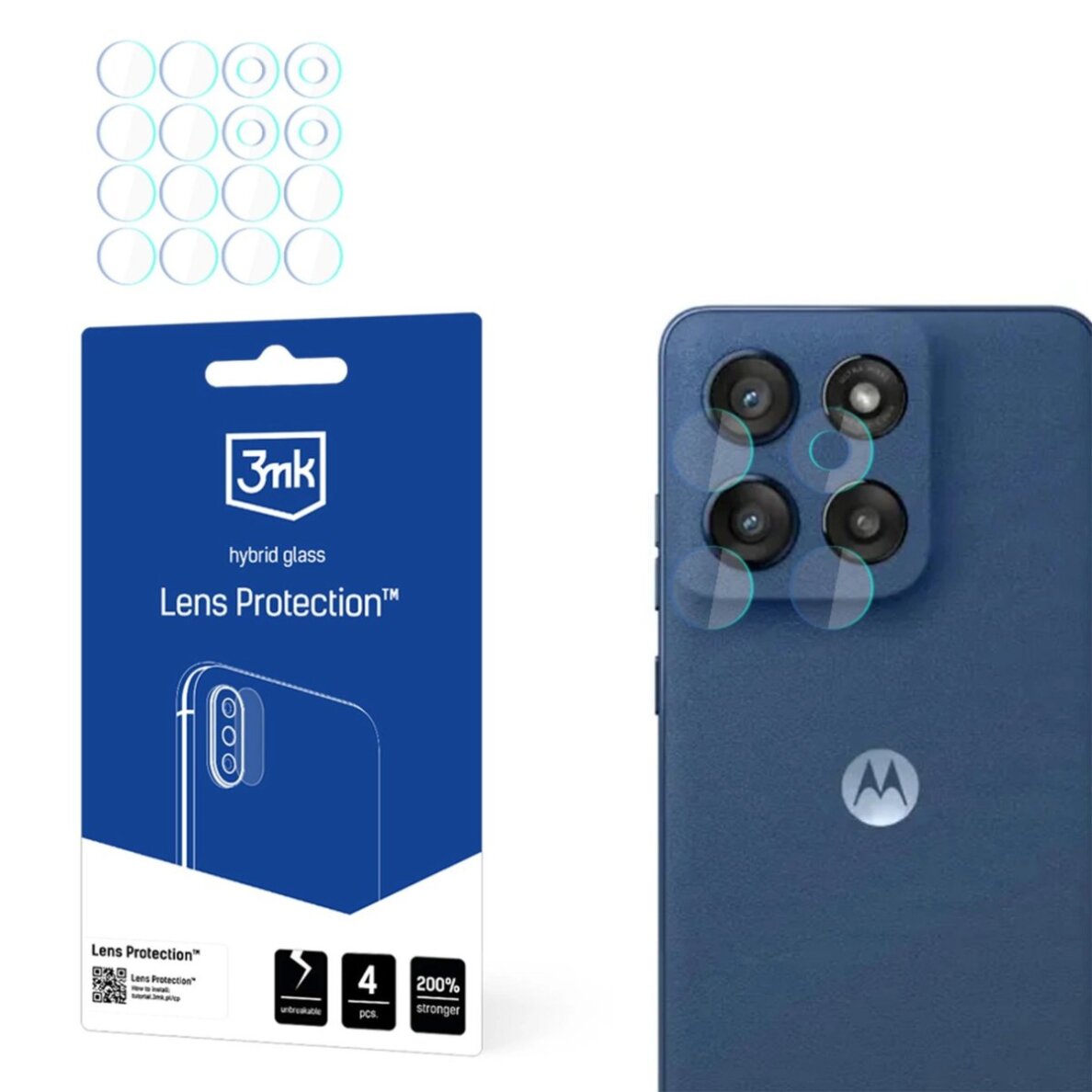 Motorola Edge 60 Stylus 3mk Lens Protection hibridinis kameros stiklas