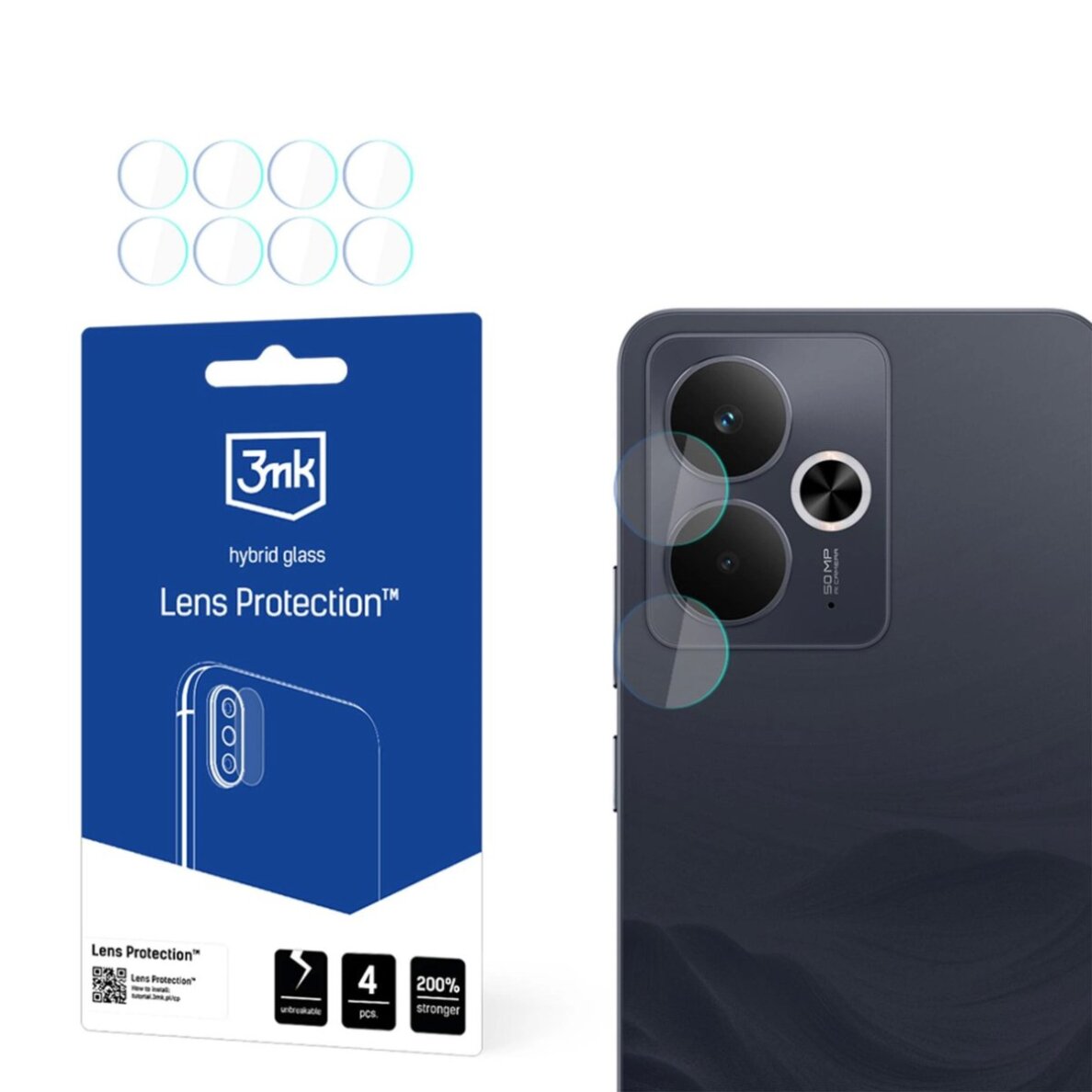Realme 14 5G / 14T 5G 3mk Lens Protection hibridinis kameros stiklas