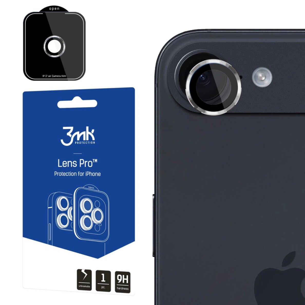 iPhone 17 Air 3mk Lens Protection Pro kameros stiklas – sidabrinis