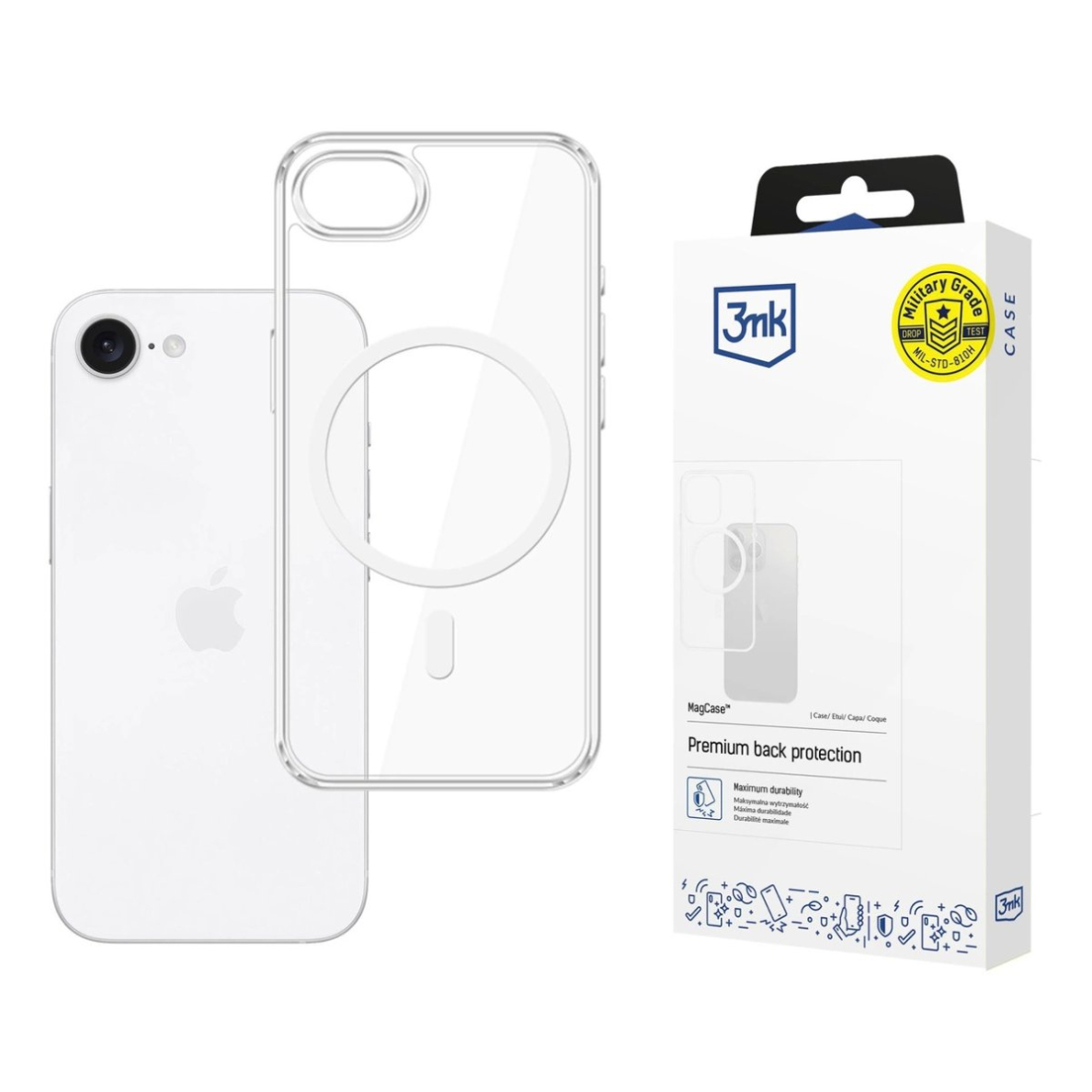 3mk MagCase Dėklas skirtas Apple iPhone 16e / SE4 - Permatomas