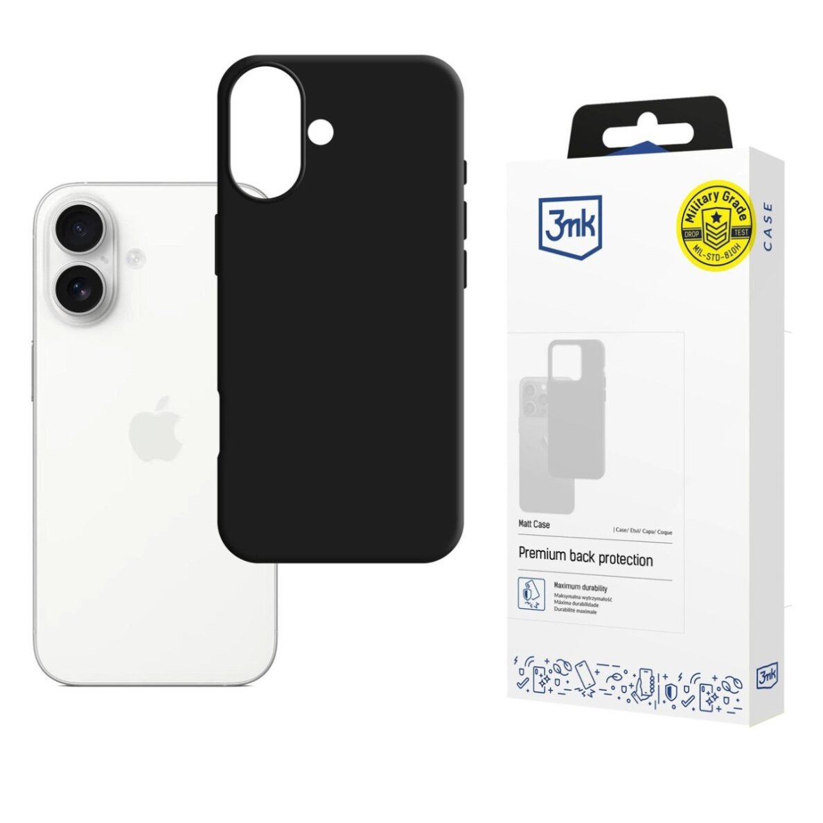 iPhone 17 dėklas 3mk Matt Case – juodas iPhone 17 dėklas 3mk Matt Case – juodas