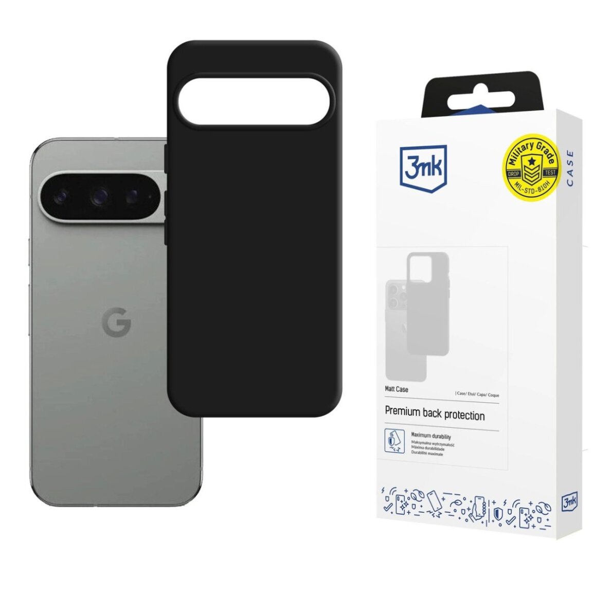 Google Pixel 10 / 10 Pro dėklas 3mk Matt Case – matinės juodos Google Pixel 10 / 10 Pro dėklas 3mk Matt Case – matinės juodos