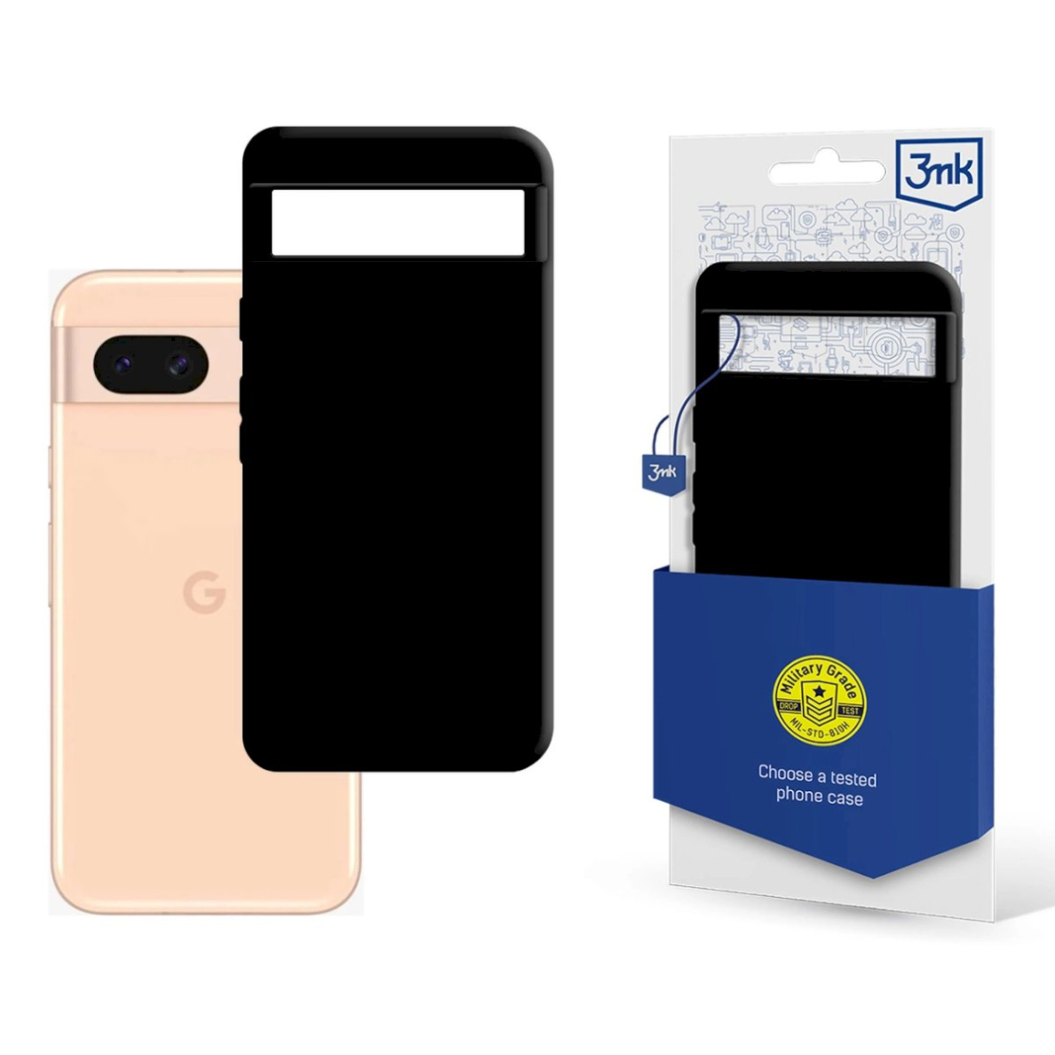 Google Pixel 8A 5G 3mk Matt dėklas – juodas