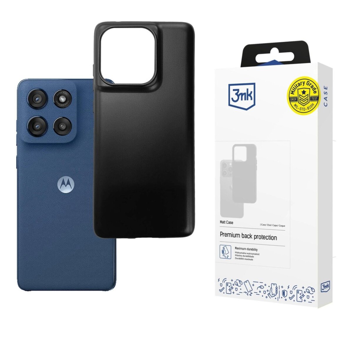 Motorola Moto Edge 60 / 60 Fusion dėklas 3mk Matt Case – matinės juodos