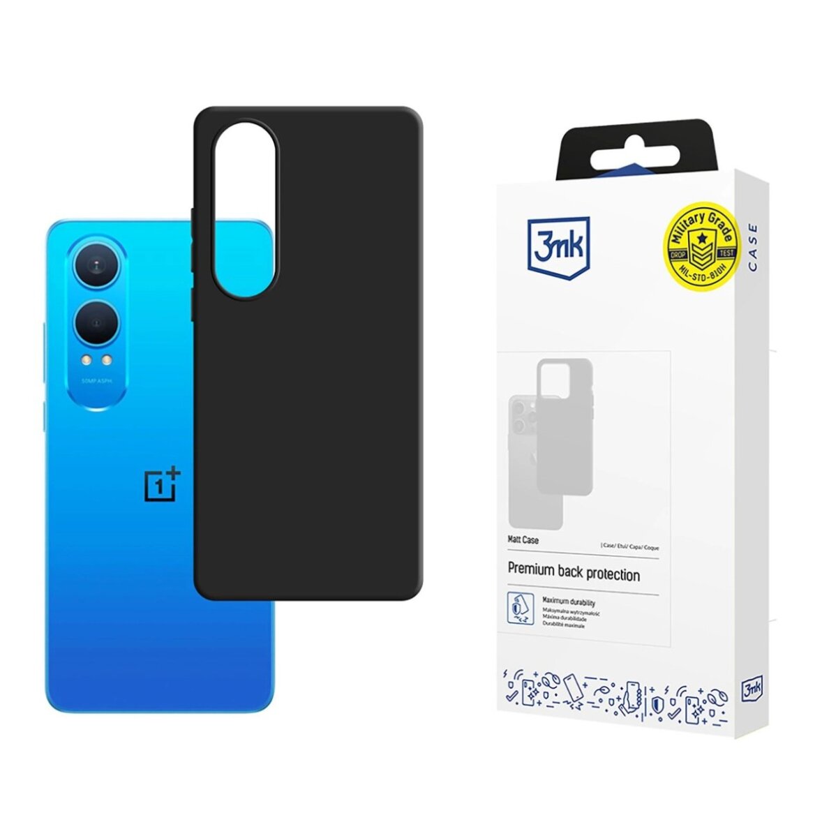 OnePlus Nord CE 4 Lite dėklas 3mk Matt Case – matinės juodos