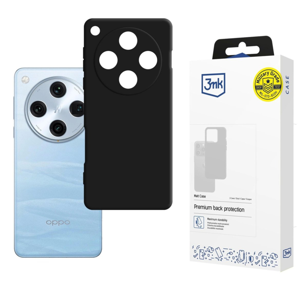 Oppo Find X8 Pro 3mk Matt dėklas - juodas