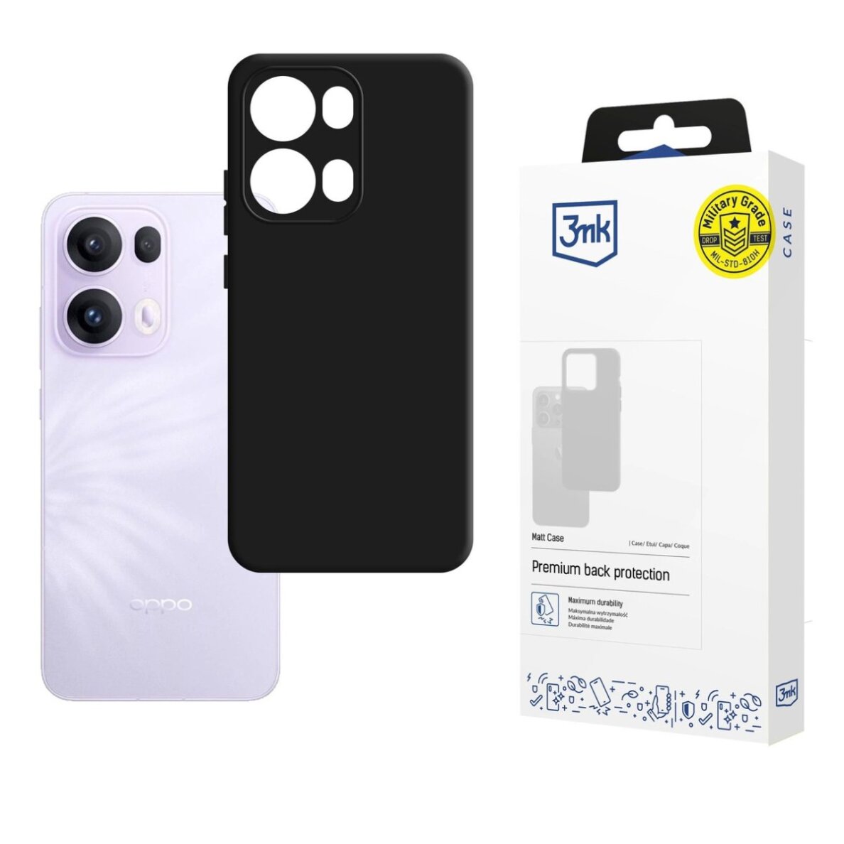 Oppo Reno 13 Pro 3mk Matt Case dėklas – juodas