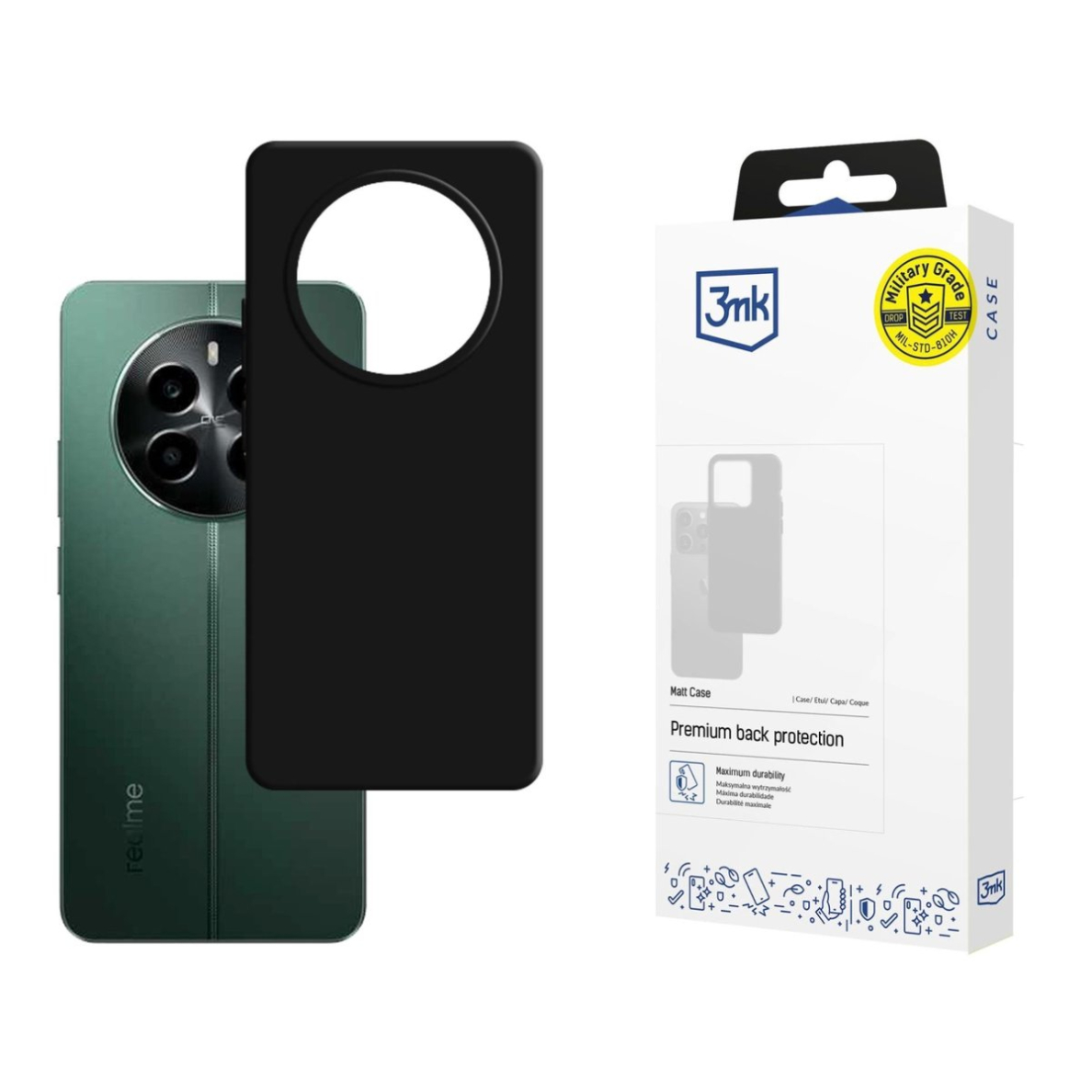 3mk Matt Dėklas Realme 13 4G - Juodas 3mk Matt Dėklas Realme 13 4G - Juodas