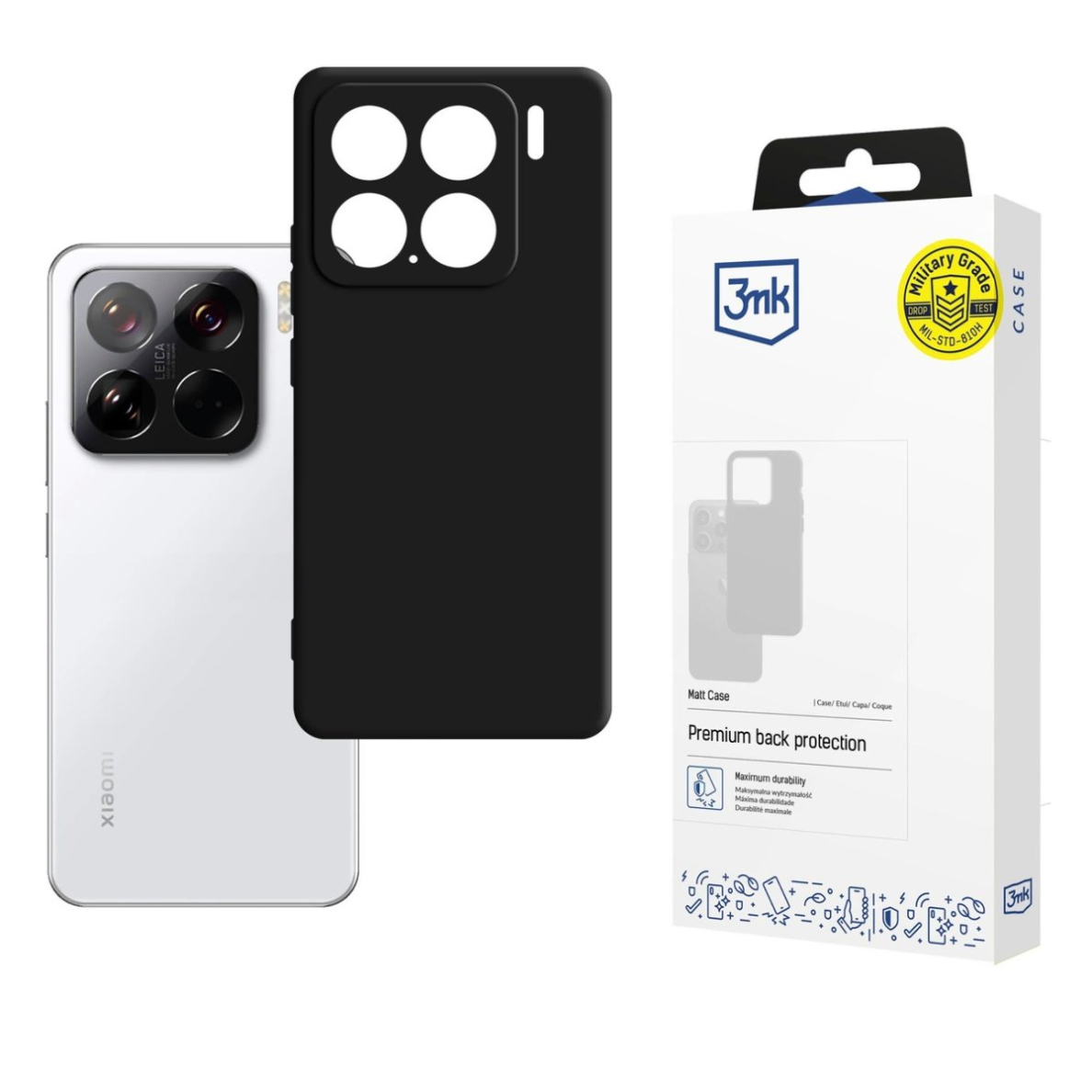 Xiaomi 15 3mk Matt dėklas - juodas