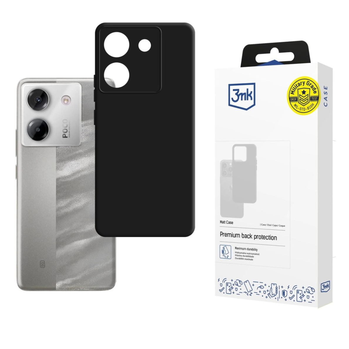 3mk matinis dėklas Xiaomi Poco M7 Pro 5G - juodas