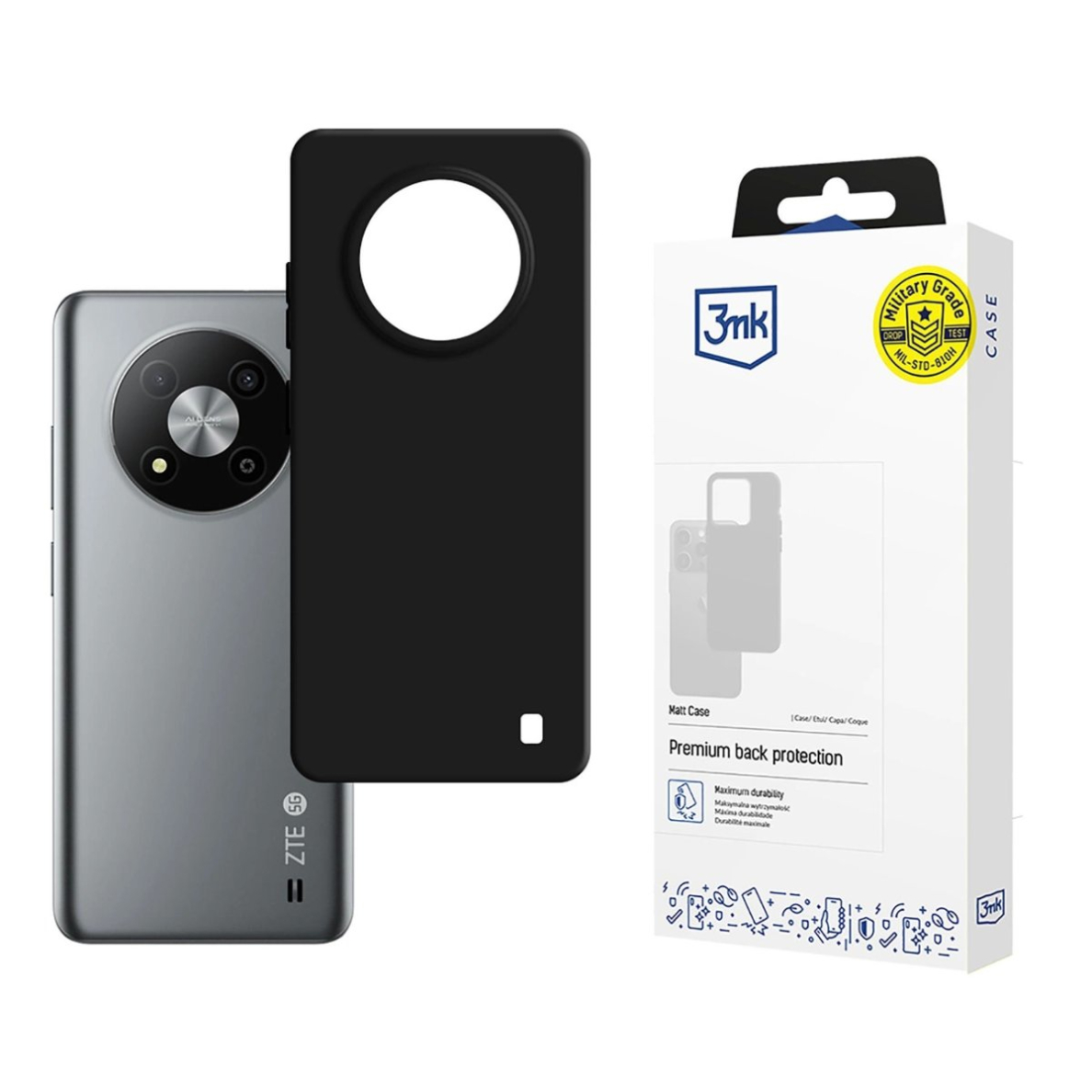 ZTE Blade A73 3mk Matt dėklas – juodas ZTE Blade A73 3mk Matt dėklas – juodas