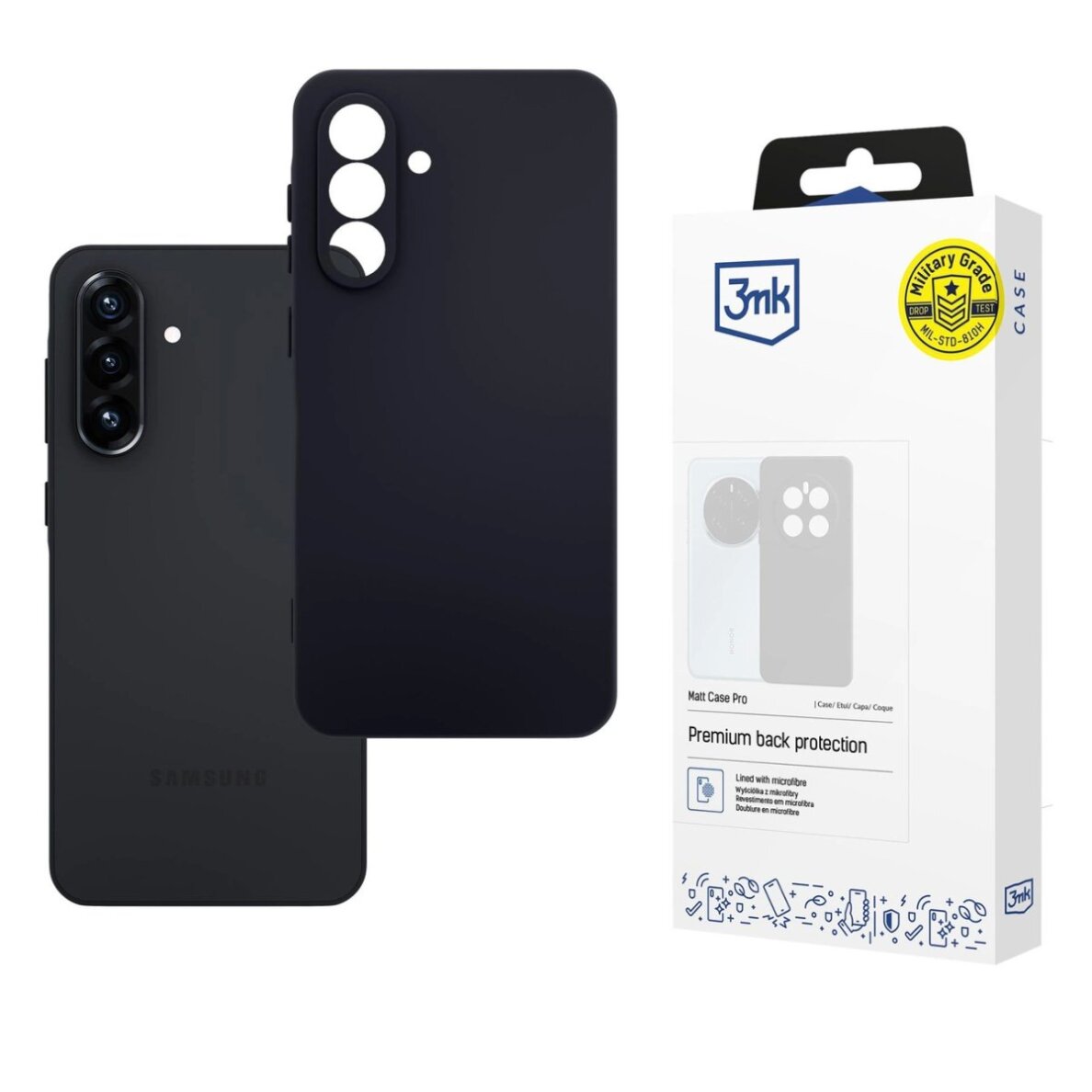 Samsung Galaxy A56 dėklas 3mk Matt Case Pro – matinės juodos Samsung Galaxy A56 dėklas 3mk Matt Case Pro – matinės juodos