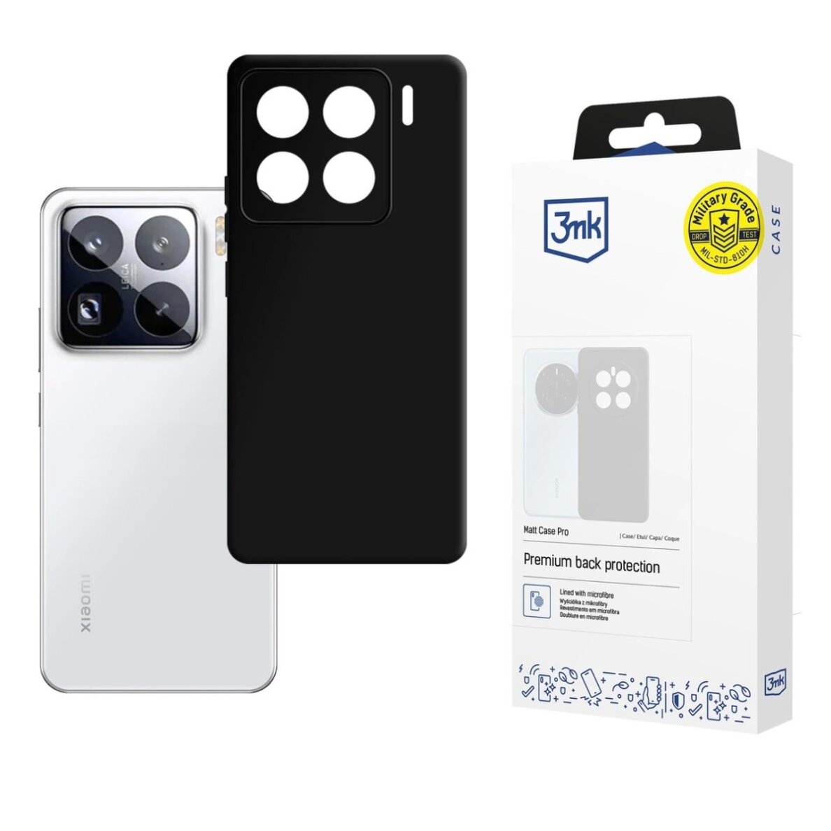 Xiaomi 15 Pro dėklas 3mk Matt Case Pro – matinės juodos Xiaomi 15 Pro dėklas 3mk Matt Case Pro – matinės juodos