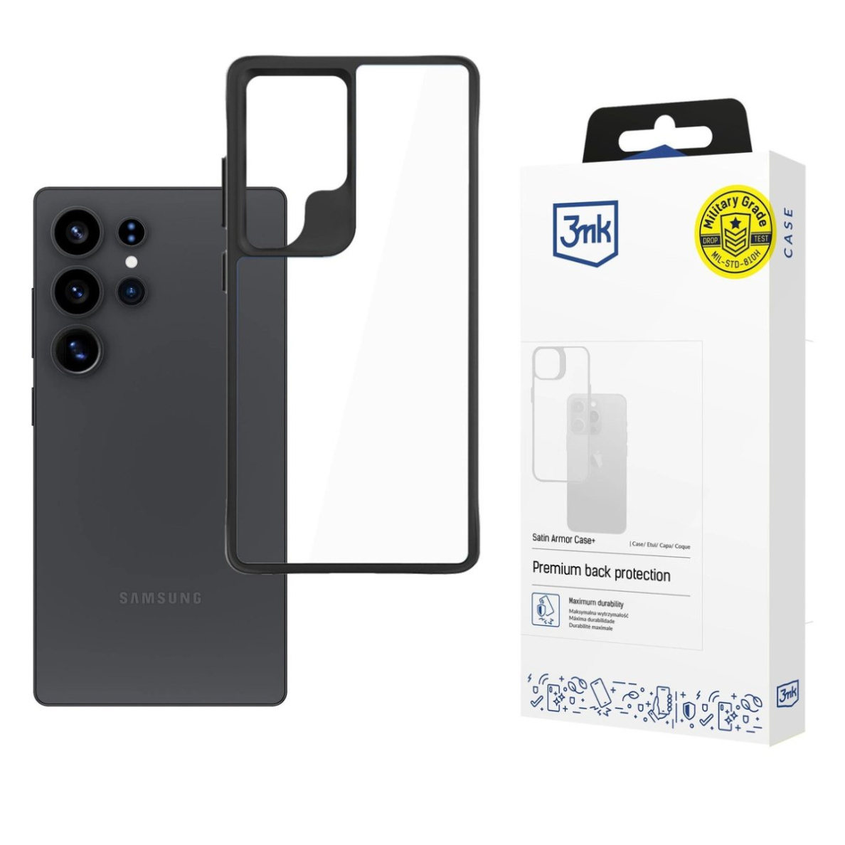 Dėklas 3mk Satin Armor Case+ Samsung Galaxy S25 Ultra - Permatomas Dėklas 3mk Satin Armor Case+ Samsung Galaxy S25 Ultra - Permatomas