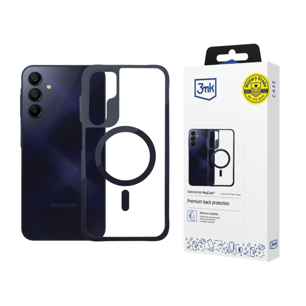 Dėklas 3mk Satin Armor MagCase Samsung Galaxy A15 5G - Permatomas Dėklas 3mk Satin Armor MagCase Samsung Galaxy A15 5G - Permatomas
