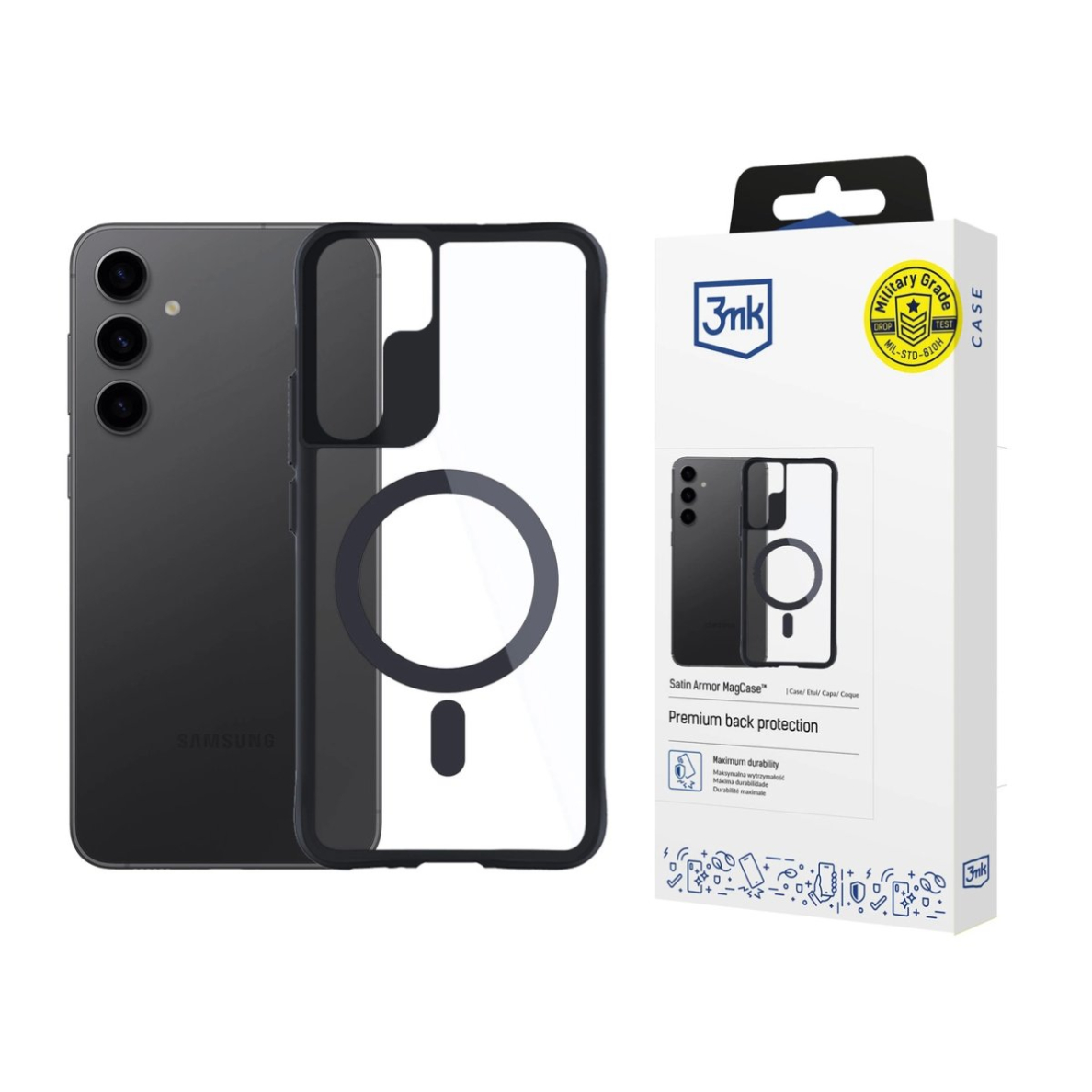 Dėklas 3mk Satin Armor MagCase Samsung Galaxy S24 - Permatomas Dėklas 3mk Satin Armor MagCase Samsung Galaxy S24 - Permatomas