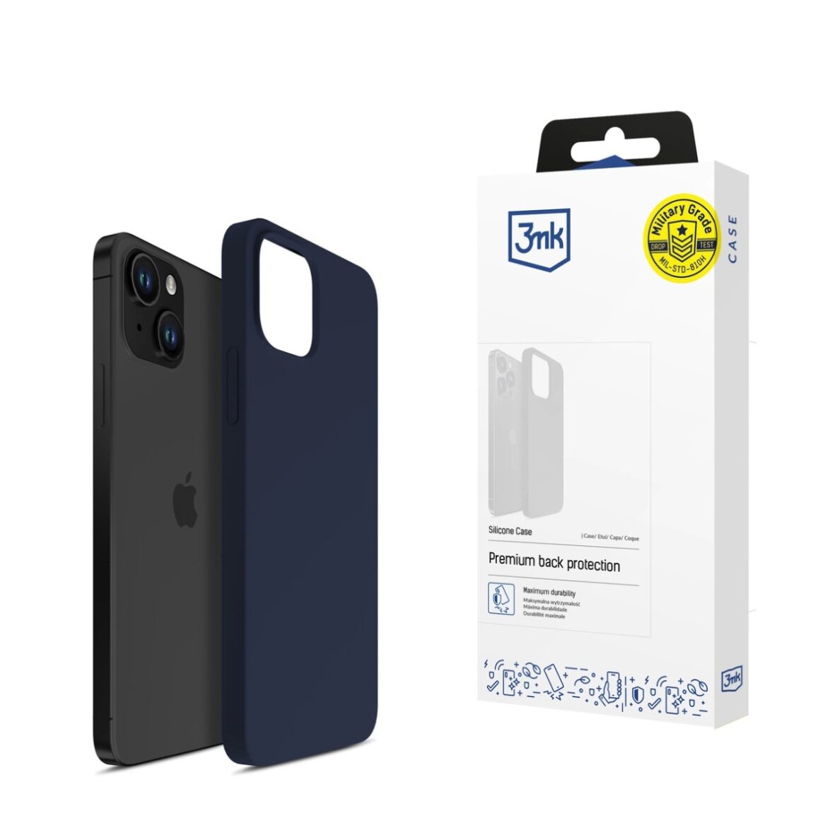 iPhone 15 Plus dėklas 3mk Silicone – tamsiai mėlynas iPhone 15 Plus dėklas 3mk Silicone – tamsiai mėlynas