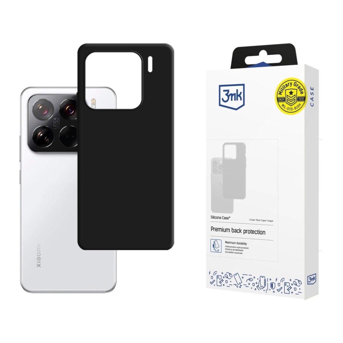 Xiaomi 15 dėklas 3mk Silicone – juodas