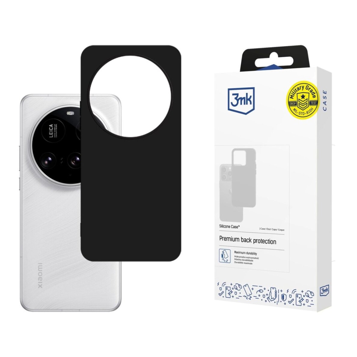 Xiaomi 15 Ultra 3mk silikoninis dėklas – juodas