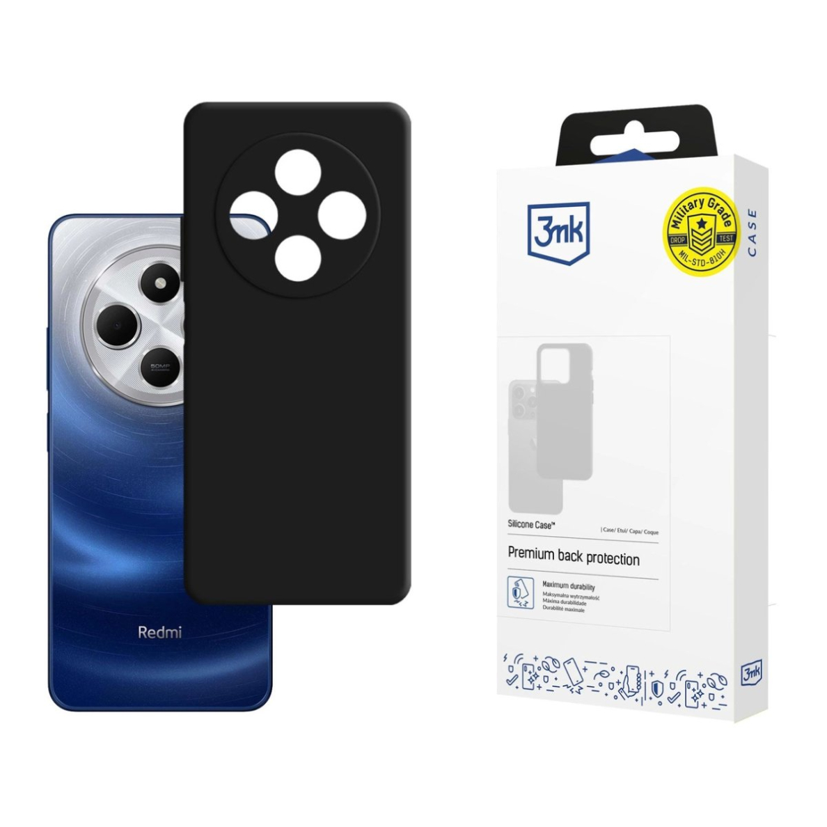 3mk Silikoninis Dėklas skirtas Xiaomi Redmi 14C / Xiaomi Redmi A4 5G - Juodas