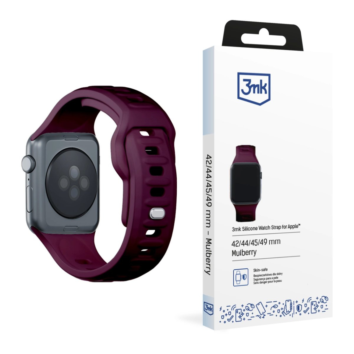 3mk Silicone Apyrankė Apple Watch 42 / 44 / 45 / 49 mm - bordo 3mk Silicone Apyrankė Apple Watch 42 / 44 / 45 / 49 mm - bordo