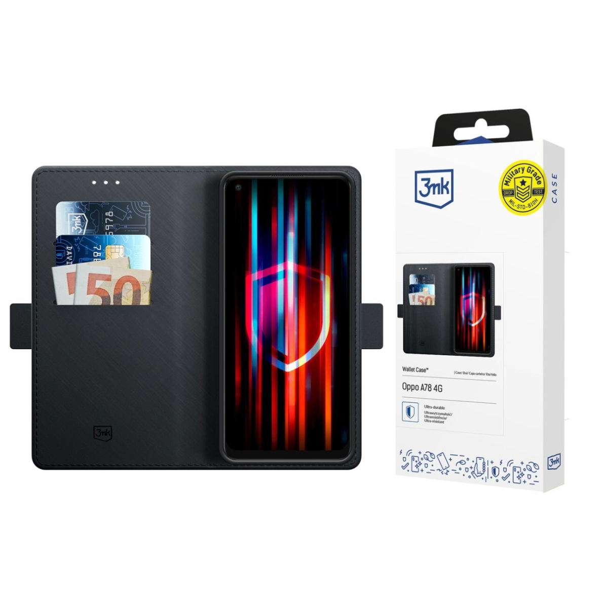 3mk Wallet Dėklas Oppo A78 4G - Juodas 3mk Wallet Dėklas Oppo A78 4G - Juodas